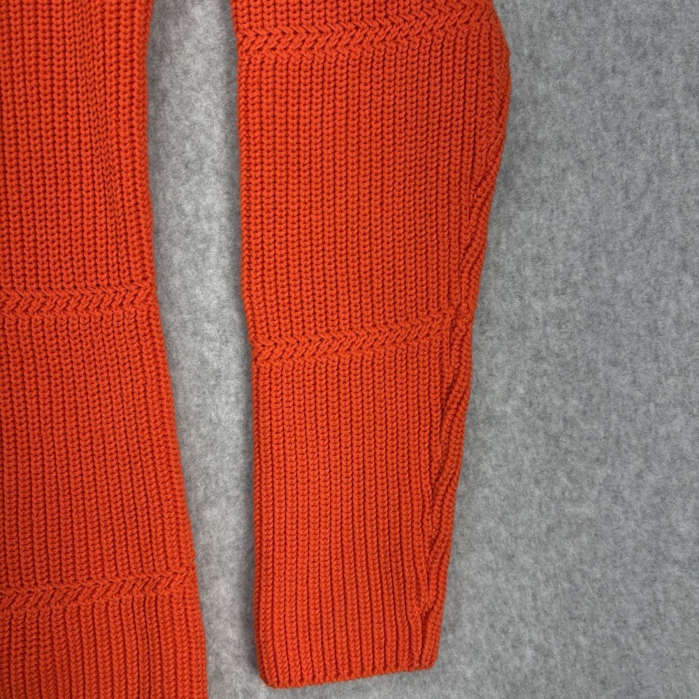 Talbots Orange Textured Knit Sweater S Pima Cotton Boxy Casual Spring Timeless - Picture 4 of 8